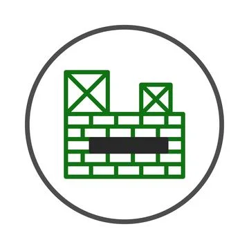 Geometric brickwork icon with abstract block composition representing const.. Stock Illustration