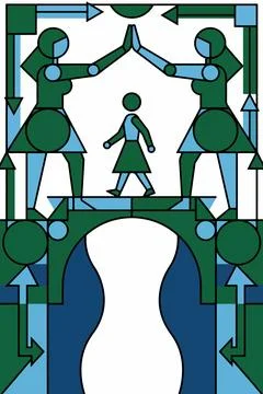 Geometric Bridge Illustration 库存插图