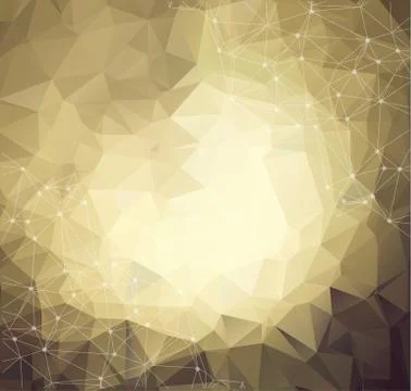 Geometric Brown Polygonal background molecule and communication. Connected li Stock Illustration
