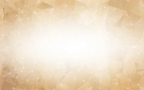 Geometric Brown Polygonal background molecule and communication. Connected li Stock Illustration