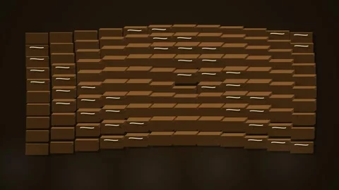 Geometric brown stackable tile pattern abstract backdrop for modern corpora.. Stock Footage 346002550