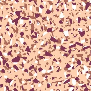 Geometric brown terrazzo seamless pattern. Abstract colourful modern background Stock Illustration