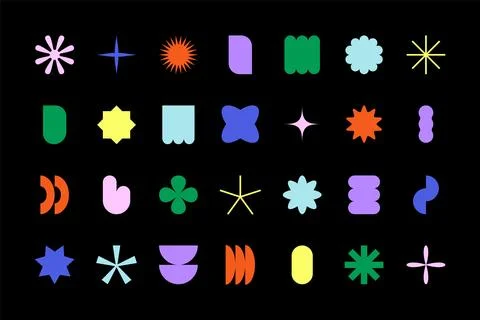 Geometric brutalist figures. Modern elements abstract shapes swiss style, simple Stock Illustration