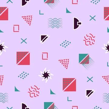 Geometric brutalist seamless pattern Stock Illustration