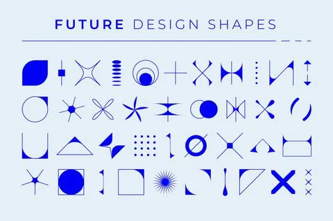 Geometric brutalist shapes. Simple primitive bold forms for poster art, abstract Stock Illustration