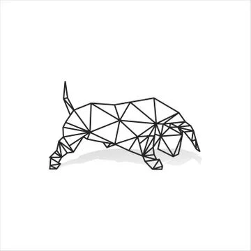 Geometric bull vector illustration. Stock Illustration