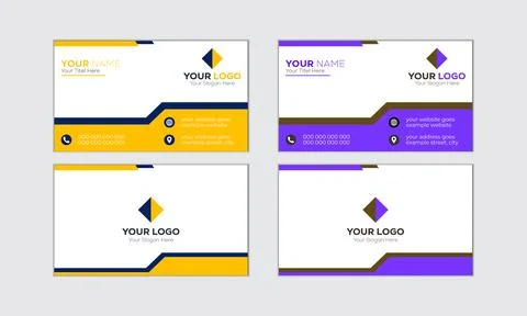 Geometric Business Card Template | Creative Corporate Design Stock Illustration