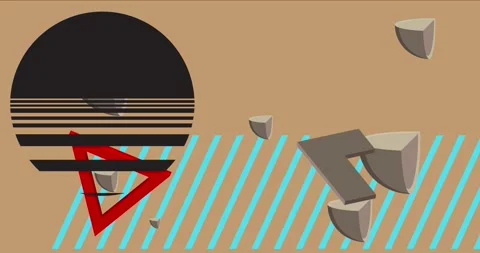 Geometric busy elements colorful background animation Stock Footage 246989359