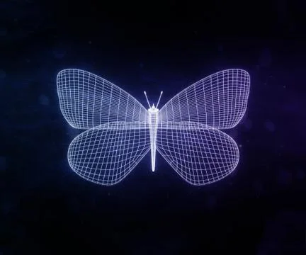 Geometric butterfly consisting of lines Stock Illustration