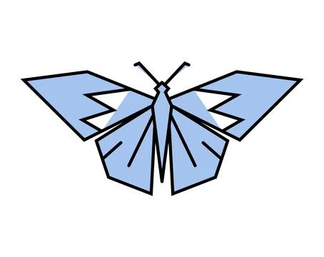 Geometric butterfly design vector, Origami style butterfly illustration, Symm Stockillustratie