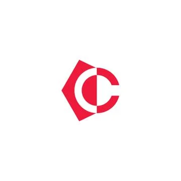 Geometric c letter Illustrazione stock