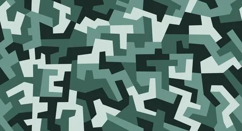 Geometric camo seamless pattern. Urban camouflage background. Vector Stock Illustration