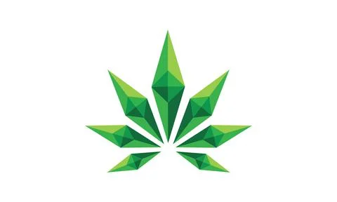 Geometric cannabis logo Illustrazione stock