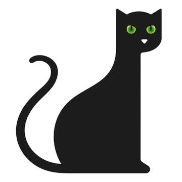 Geometric cat icon or logo in flat, simple and isolated style. Stock Illustration