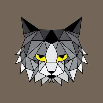 Geometric cat with lines Stock Illustration