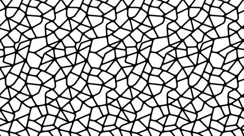Geometric cell structure pattern featuring black bold lines on white seamle.. Stock Illustration
