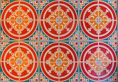 Geometric ceramic tile mosaic Stock Photos