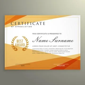 Geometric certificate design template Stock Illustration