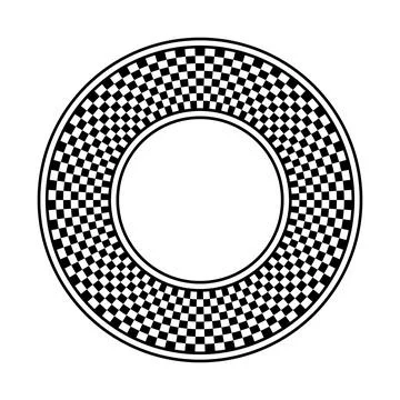 Geometric checkerboard circle design Stock Illustration