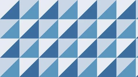 Geometric checkered pattern of blue and white triangles Stock Illustration