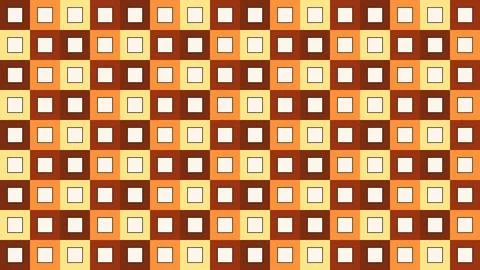 Geometric checkered pattern with brown yellow beige squares abstract design Stock Illustration