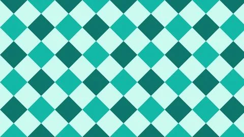 Geometric checkered pattern with teal and white squares on abstract backgroun Stock Illustration