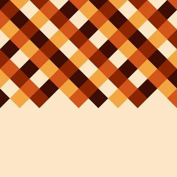 Geometric checkered pattern with warm brown orange beige squares Stock Illustration