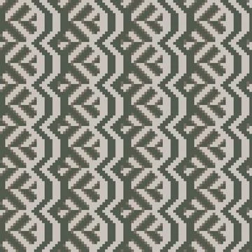 Geometric Chevron Knitting seamless pattern design in Khaki green Stock Illustration