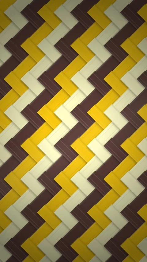 Geometric Chevron Pattern: Yellow, Brown, and Cream Woven Texture Background Stock Footage 347695768
