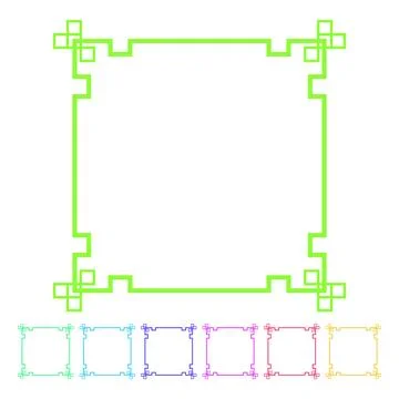 Geometric chinese frame border cartoon vector graphic Stock Illustration