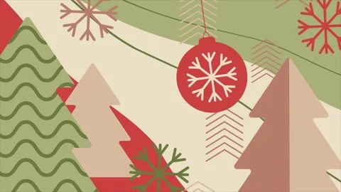Geometric Christmas background on a seamless loop Stock Footage 322541082