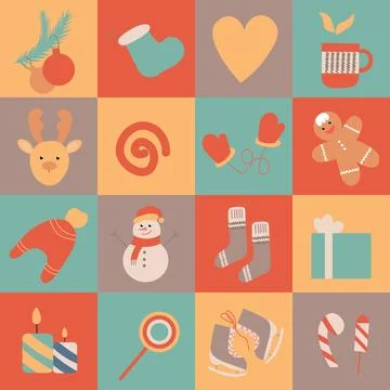 Geometric Christmas pattern. For textile, packaging, wallpaper, banner or design Stock Illustration