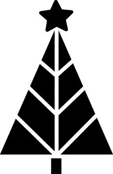 Geometric Christmas tree icon with star symbol Stock Illustration