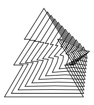Geometric Christmas Tree Lines Vector Illustration Stock Illustration