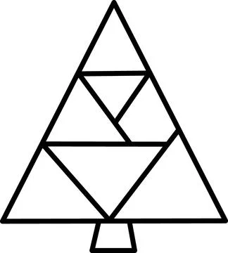 Geometric Christmas tree made of triangle segments icon Stock Illustration