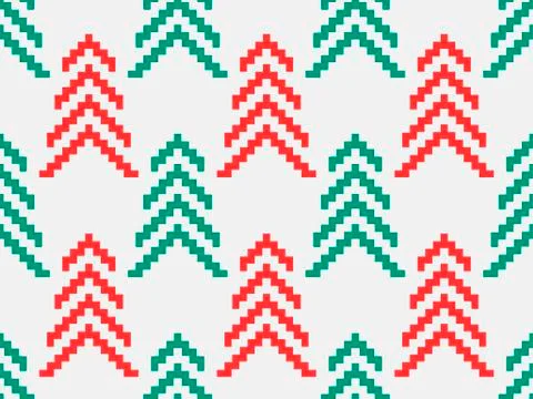 Geometric christmas tree seamless pattern. Christmas greeting card with nordi Stock Illustration
