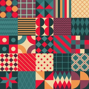 Geometric Christmas Wrapping Paper Vector Stock Illustration