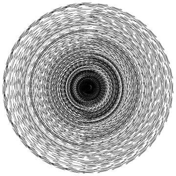 Geometric circle abstract element. Circle with jumble, tangled lines pattern. Stock Illustration