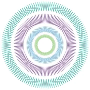 The geometric circle is angular. Colored spring ornament. Abstraction Illustrazione stock