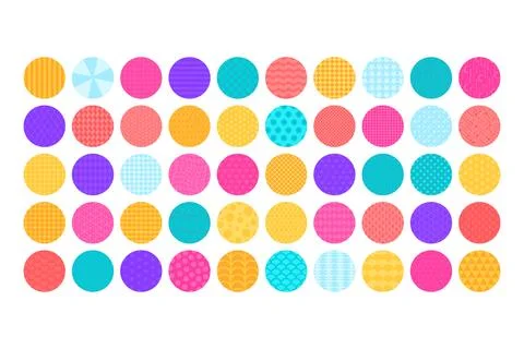 Geometric circle badges pattern collection set vector abstract colorful 库存插图