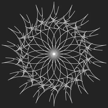 Geometric circle. Circular element. Abstract spiral motif with concentric rad Stock Illustration