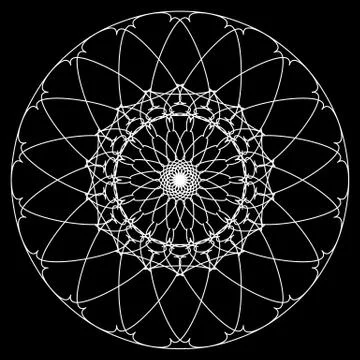 Geometric circle. Circular element. Abstract spiral motif with concentric rad Stock Illustration