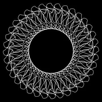 Geometric circle. Circular element. Abstract spiral motif with concentric rad Stock Illustration