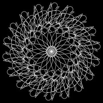 Geometric circle. Circular element. Abstract spiral motif with concentric rad Stock Illustration