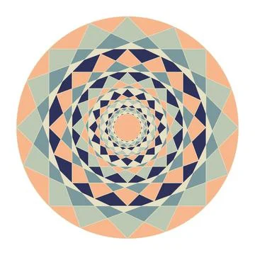 Geometric circle in color combination Stock Illustration