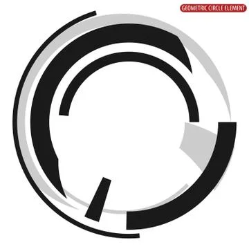 Geometric circle element. Abstract monochrome circle shape. Stock Illustration