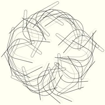 Geometric circle element, circle motif random edgy, angular lines. Suitable a イラスト素材
