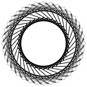 Geometric circle element, circle motif random edgy, angular lines. Suitable a Stock Illustration