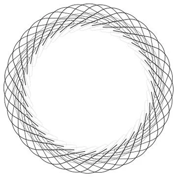 Geometric circle element, circle motif random edgy, angular lines. Suitable a Stock Illustration