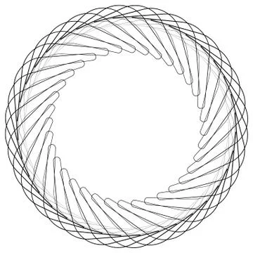 Geometric circle element, circle motif random edgy, angular lines. Suitable a Stock Illustration